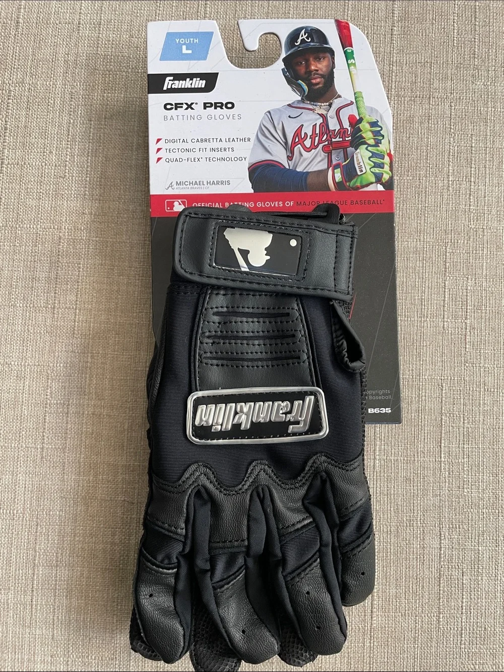 Franklin Kids Black CFX Pro Batting Gloves - Youth L